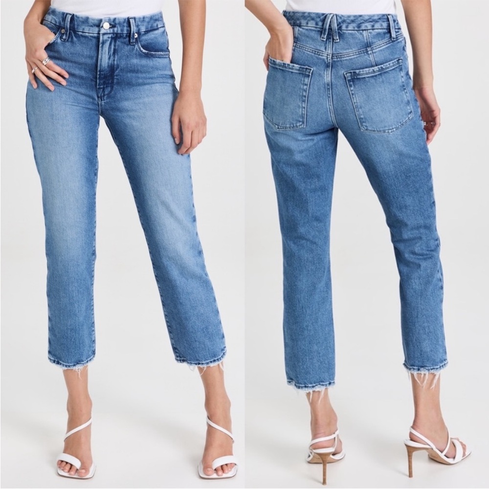 Good American Good Icon Cropped Jeans Sz 16